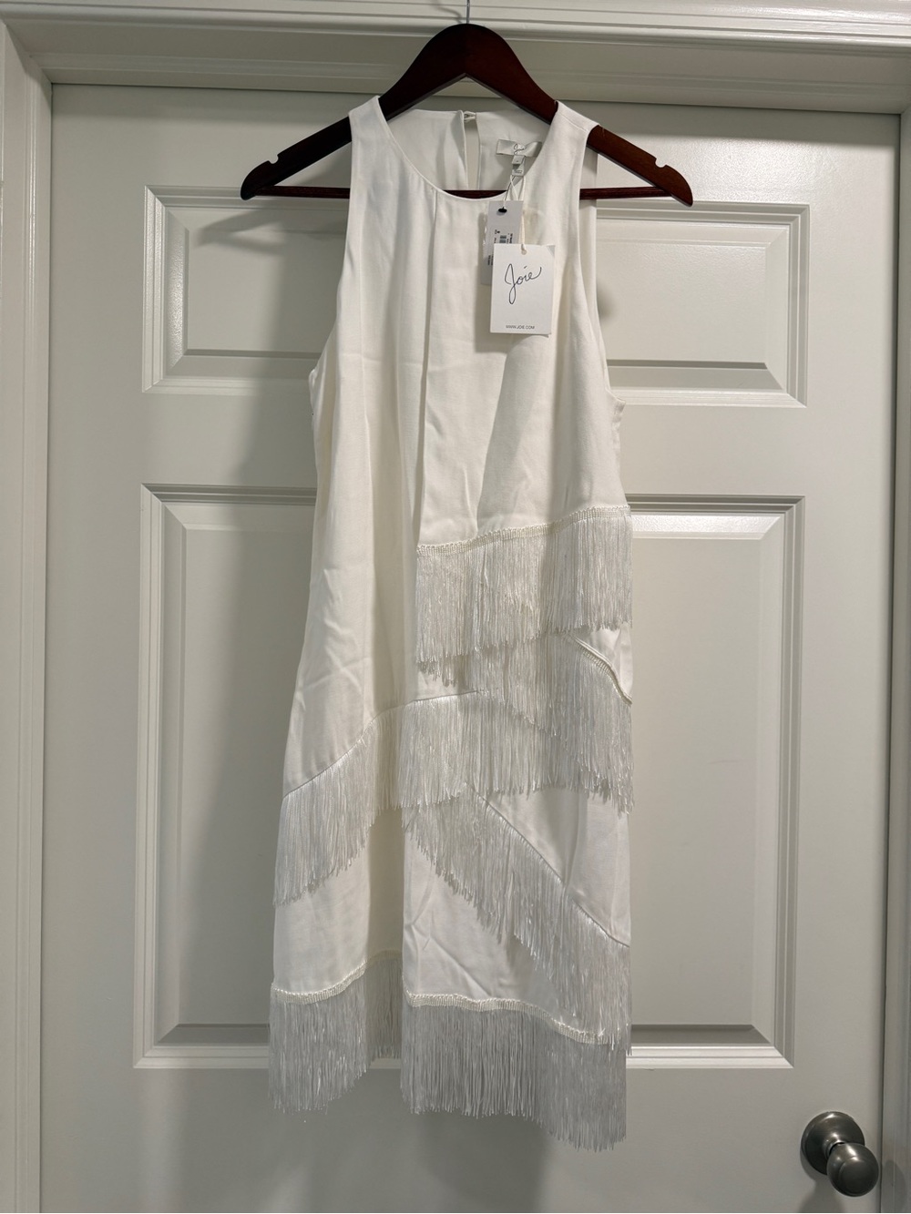 Joie White Fringe Mini Dress